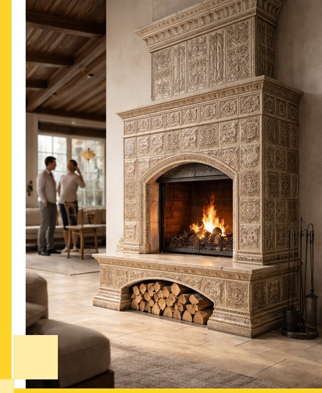 Купить изразцовый камин в Ярославле от 256700 р. | ЭриданРсл