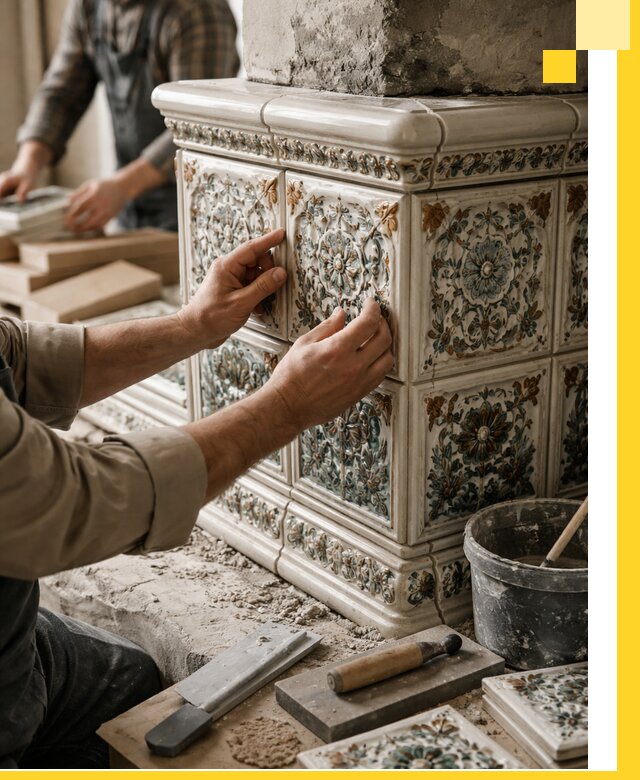 Изразцовые камины под ключ в Ярославле: проект и монтаж