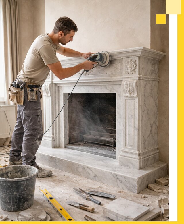 Изготовление и установка мраморных каминов в Ярославле под ключ