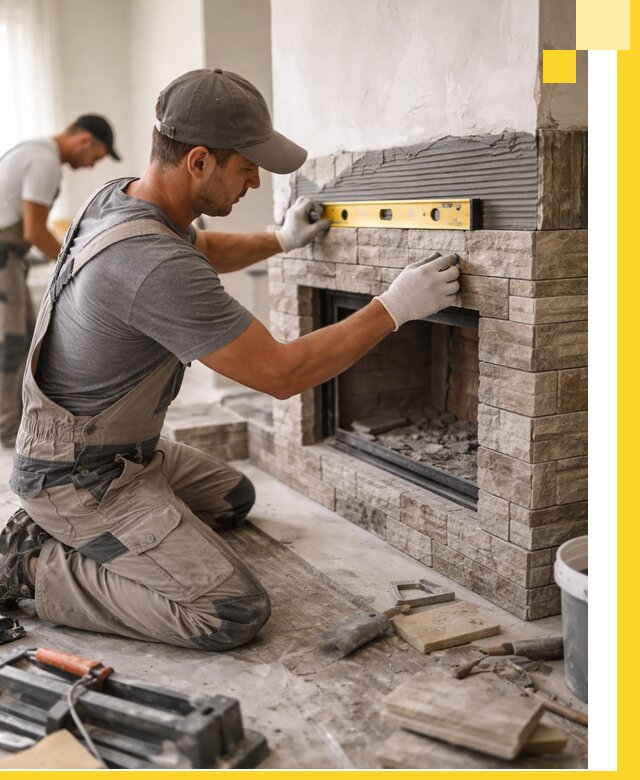 Облицовка каминов в Ярославле, монтаж и отделка натуральным камнем