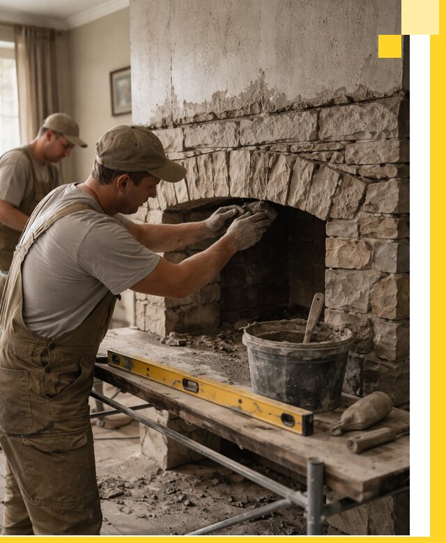 Изготовление каминов под ключ в Ярославле, монтаж и отделка