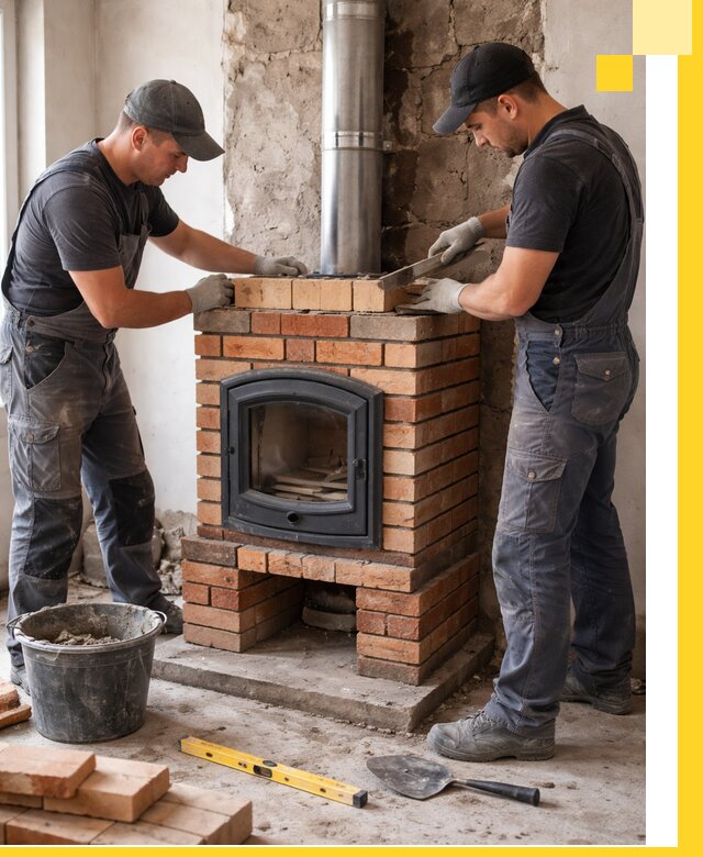 Монтаж печи камина под ключ в Ярославле с гарантией и пусконаладкой