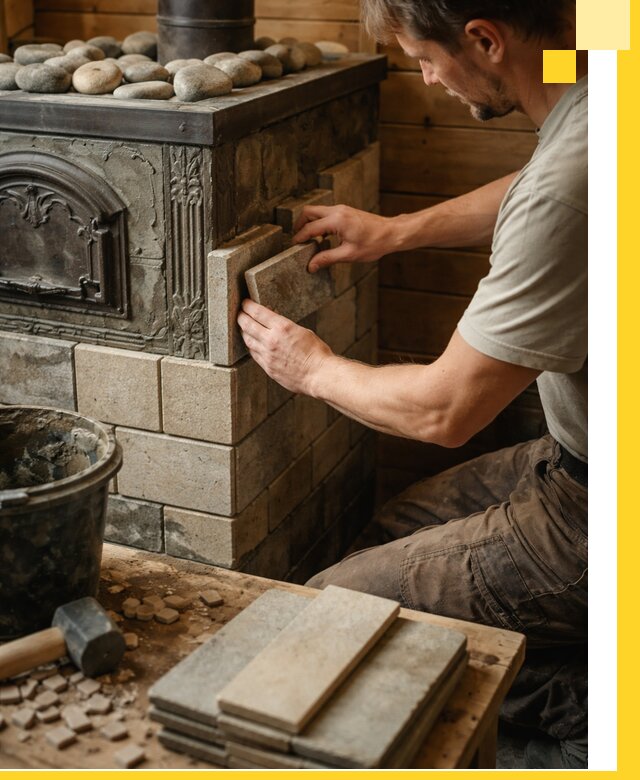 Облицовка банных печей в Ярославле профессиональная отделка