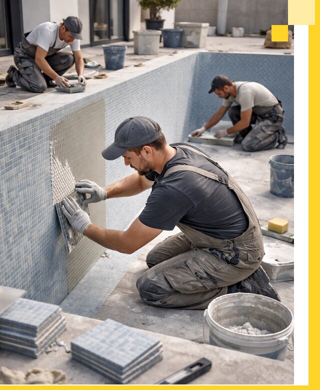 Облицовка бассейнов в Ярославле плитка мозаика гидроизоляция