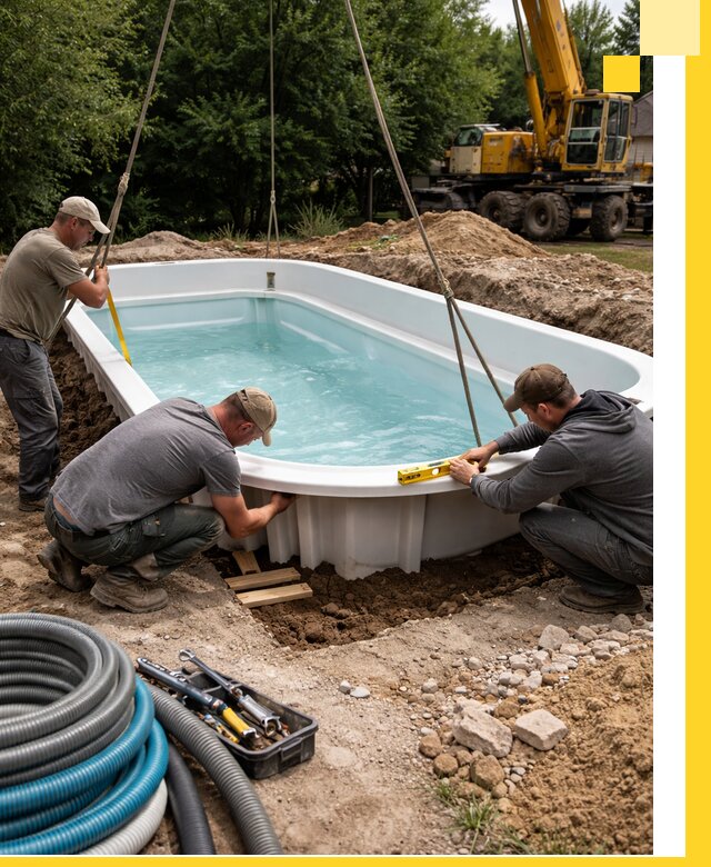 Установка и монтаж композитных бассейнов под ключ в Ярославле