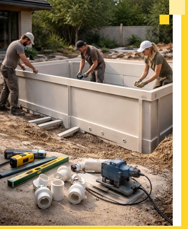 Установка полипропиленовых бассейнов под ключ в Ярославле