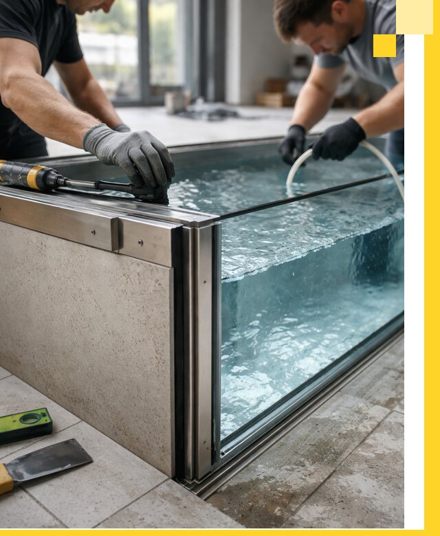 Проектирование и монтаж стеклянных бассейнов в Ярославле