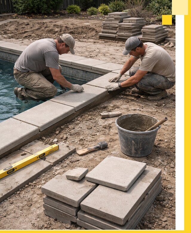Установка и изготовление копингового камня для бассейнов в Ярославле