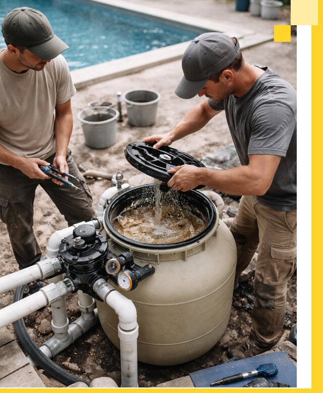 Установка и обслуживание песочных фильтров для бассейнов в Ярославле