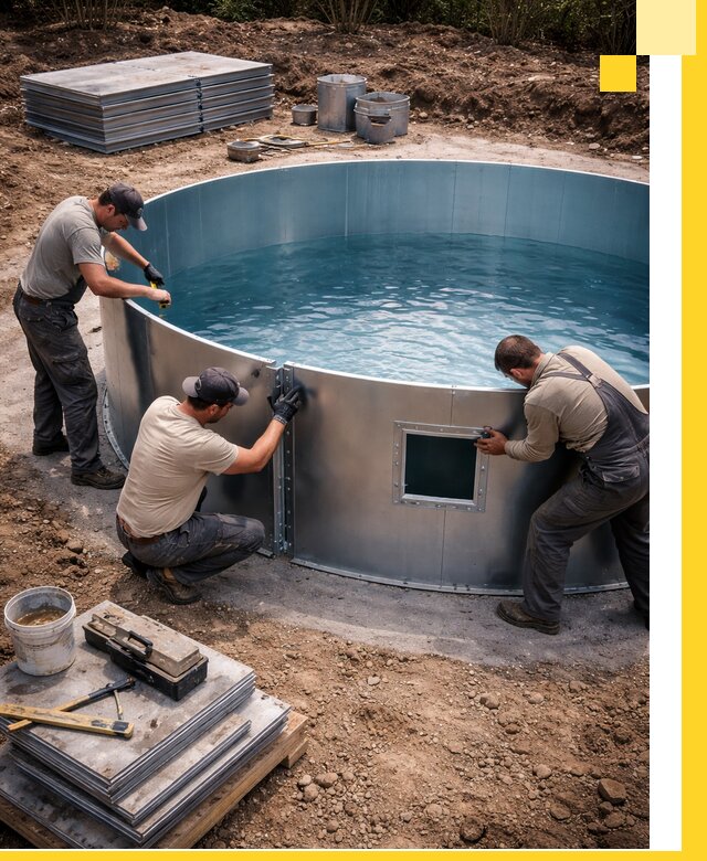 Круглые бассейны под ключ в Ярославле проектирование и монтаж