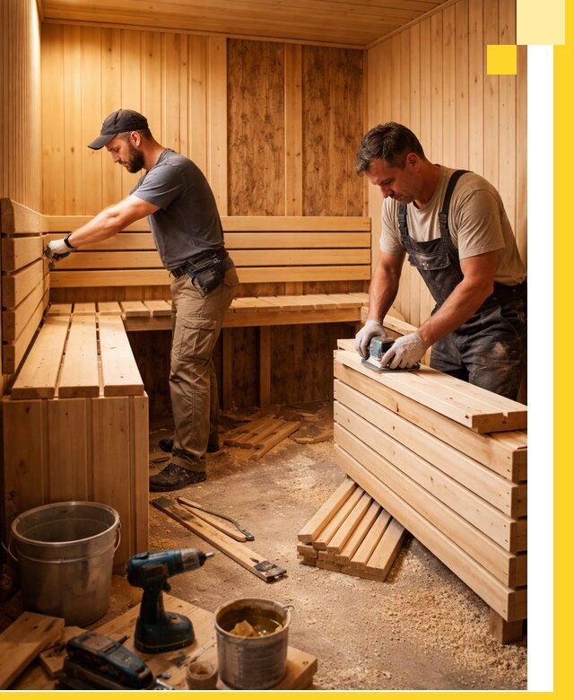 Профессиональный комплексный ремонт саун под ключ в Ярославле