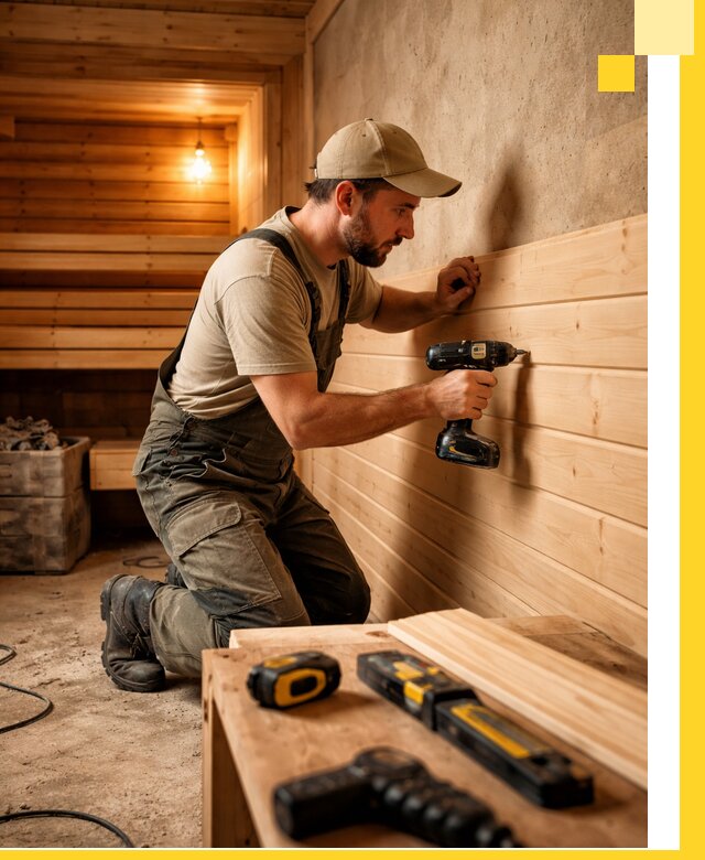 Профессиональная внутренняя отделка бани в Ярославле под ключ