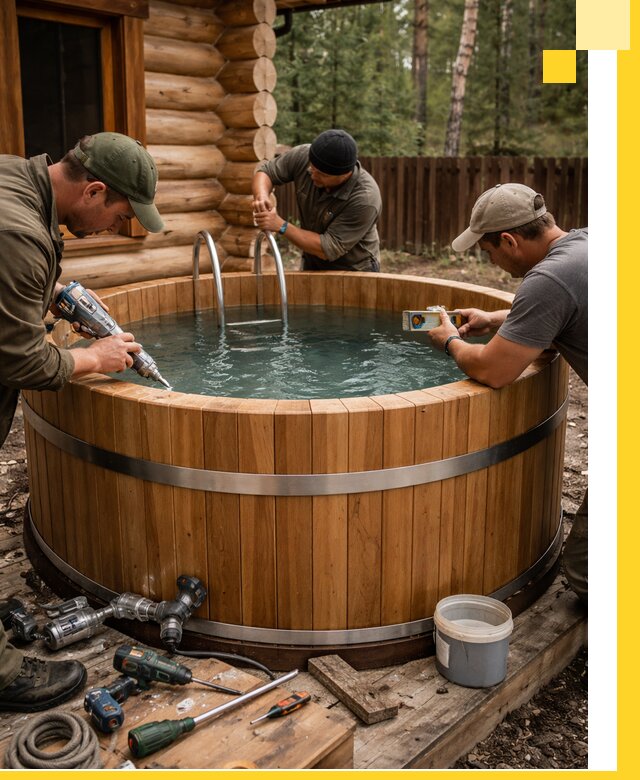 Строительство бань с купелью под ключ и отделкой в Ярославле