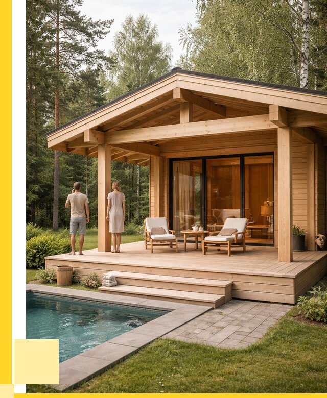 Бани с террасой под ключ в Ярославле от 616080 р. | ЭриданРсл