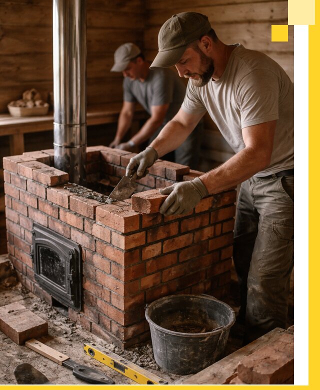 Кирпичные печи для бани под ключ в Ярославле, проект и монтаж