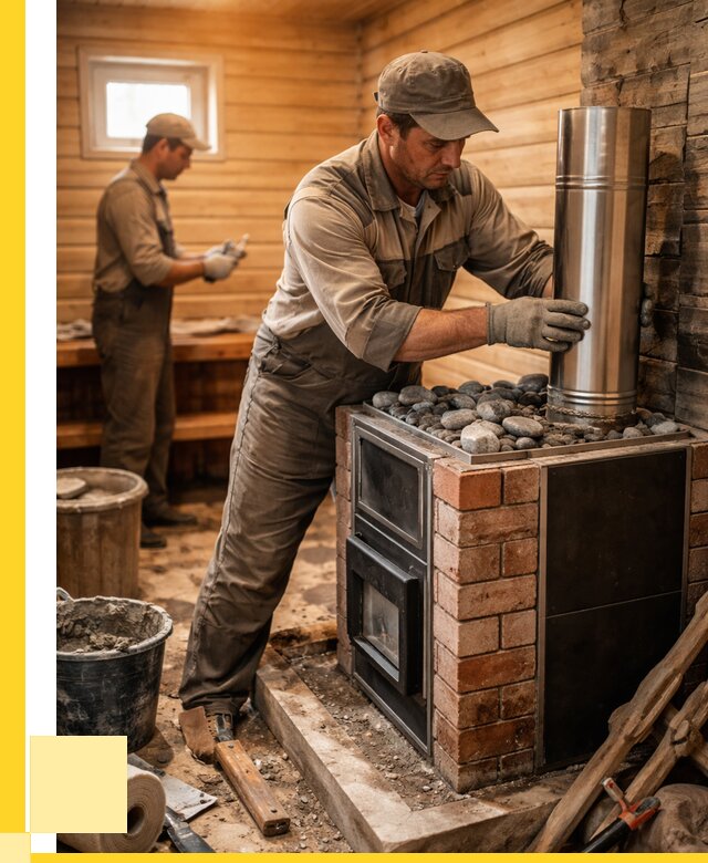 Монтаж печи в бане под ключ в Ярославле от 20536 р. | ЭриданРсл