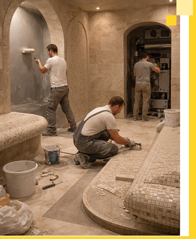 Строительство бани с хамамом и бассейном под ключ в Ярославле