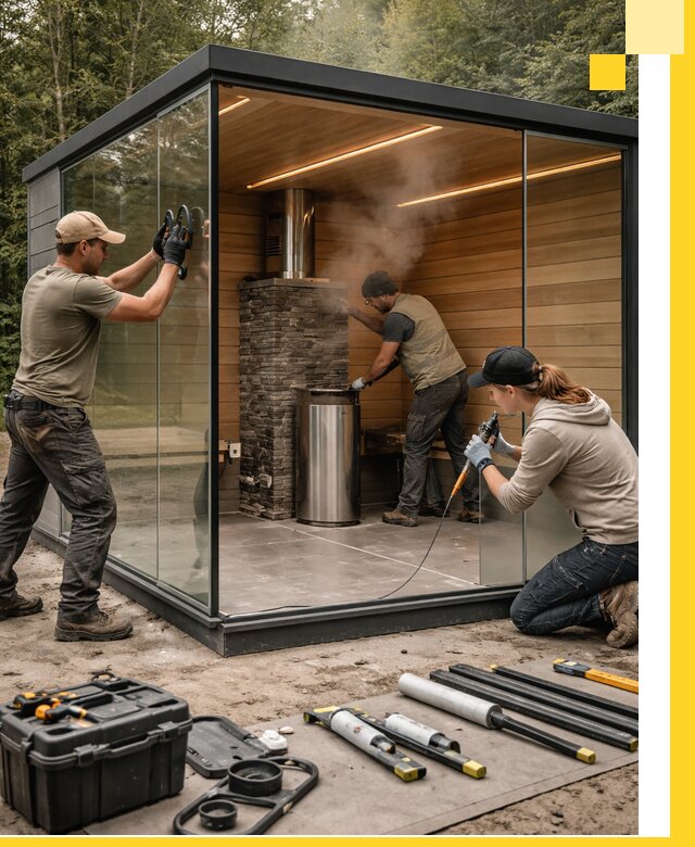 Проектирование и строительство стеклянных бань в Ярославле