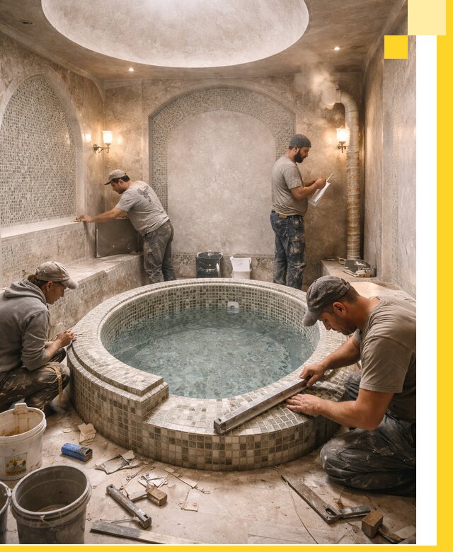 Профессиональное строительство хамама с бассейном в Ярославле под ключ