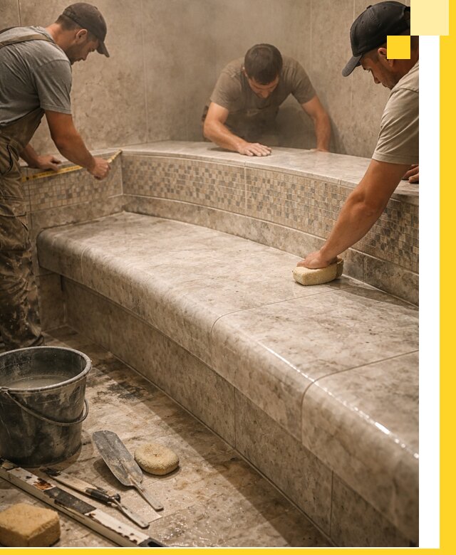 Изготовление и установка сидений для хамама в Ярославле